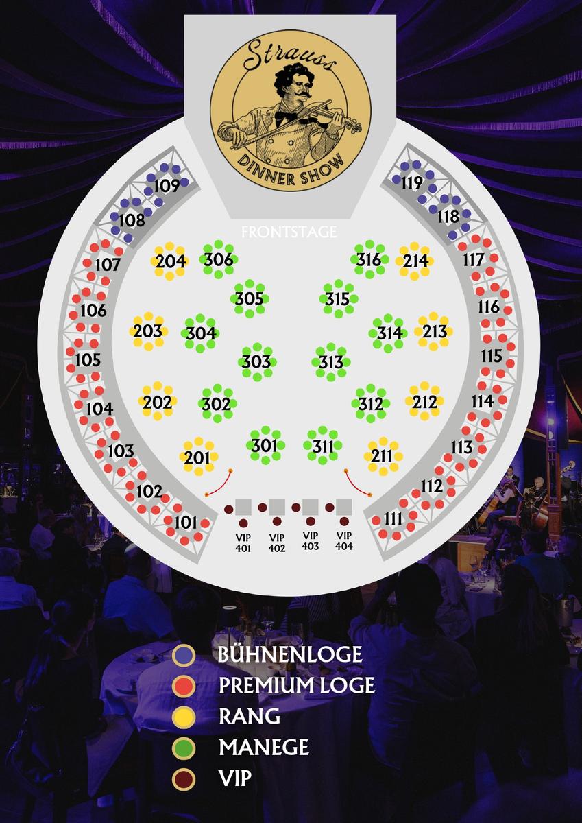 Seating plan for Mirage