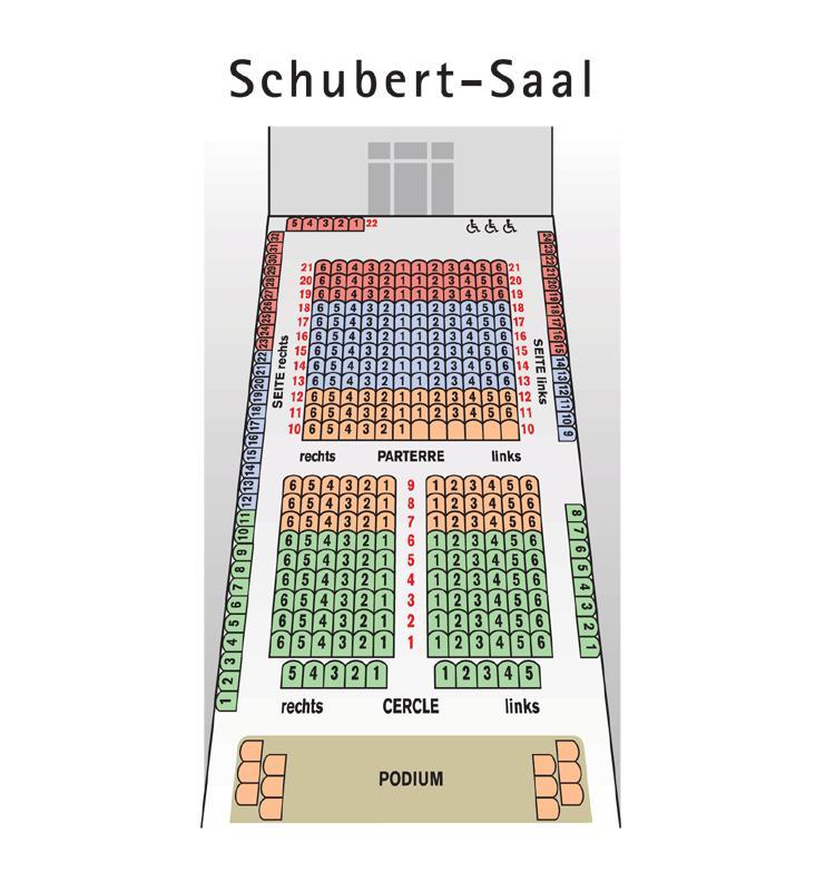 Seating plan for Konzerthaus Schubert Saal