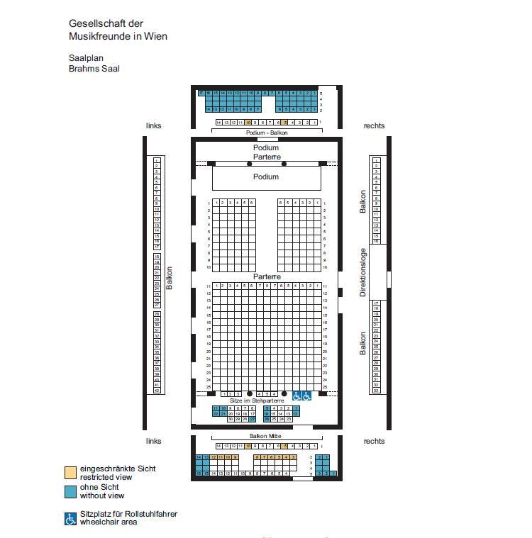Seating plan for Musikverein Brahms Saal