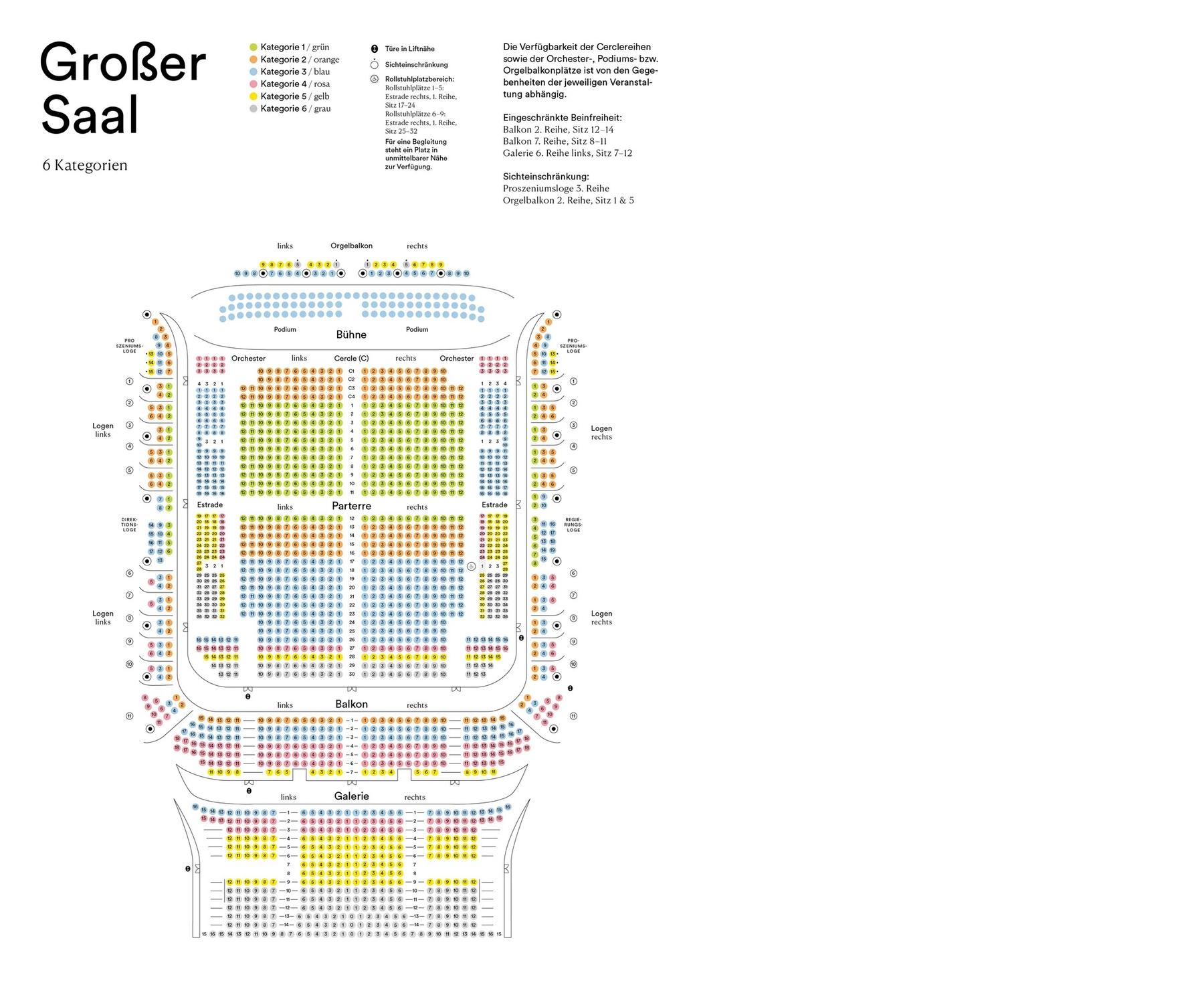Seating plan for Konzerthaus Großer Saal