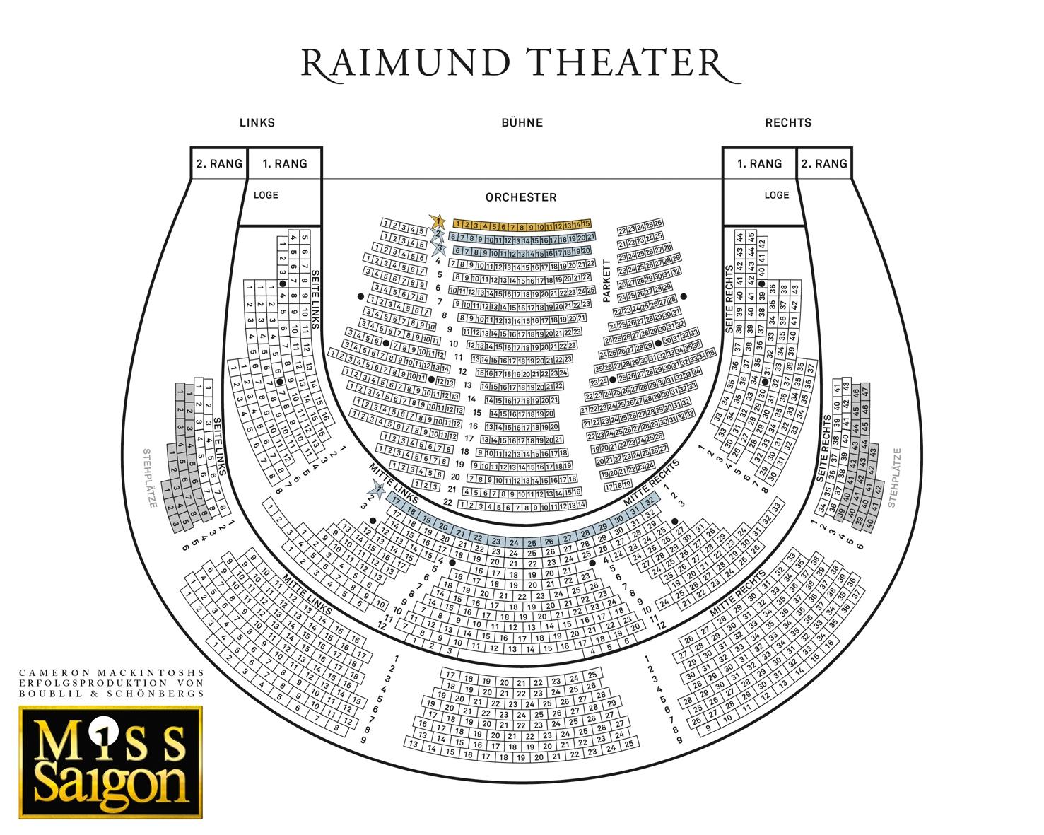 Seating plan for Raimund Theater