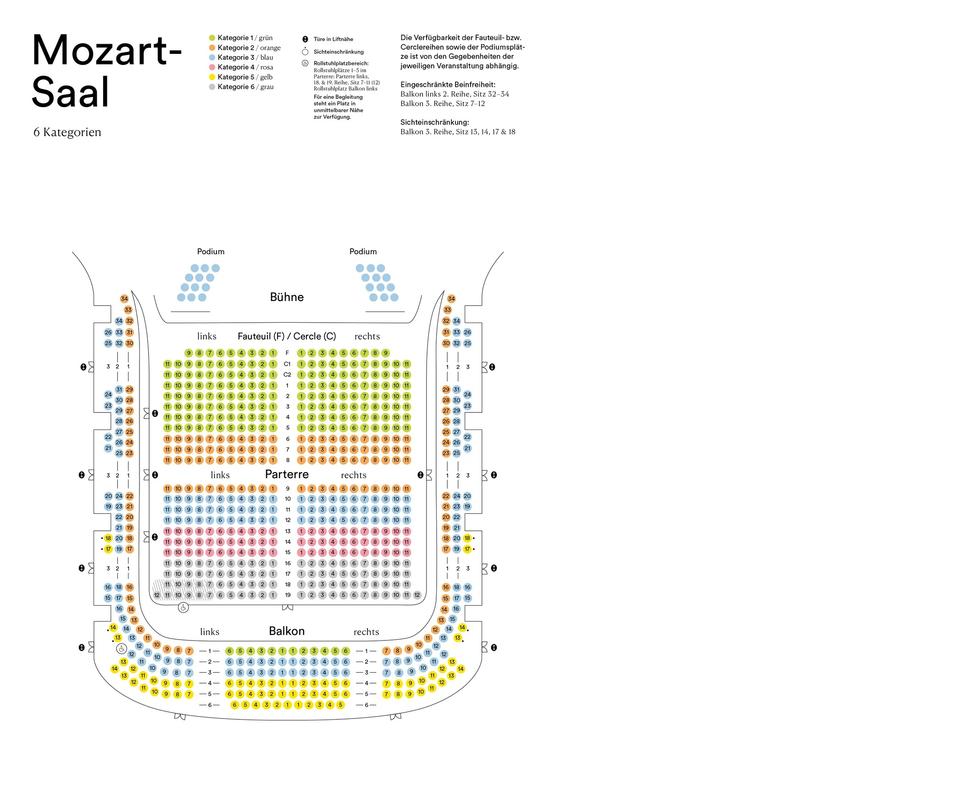 Seating plan for Konzerthaus Mozart Saal