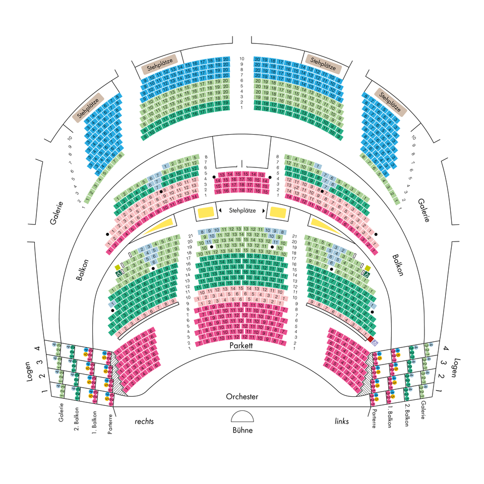 Seating plan for Volksoper Wien