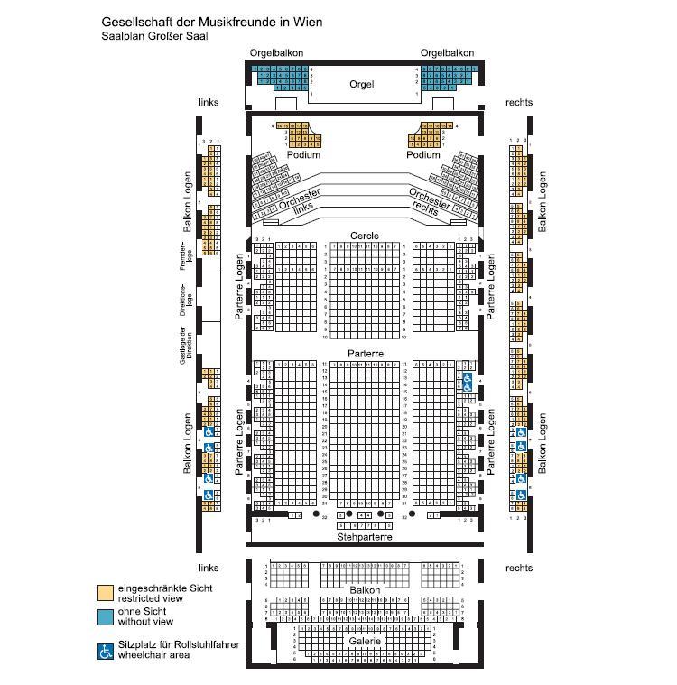 Seating plan for Musikverein Großer Saal